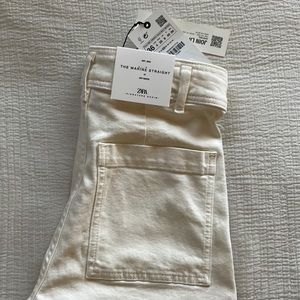 Zara | Jeans | Nwt Zara Off White Marine Straight Jean Size 4 26 | Poshmark